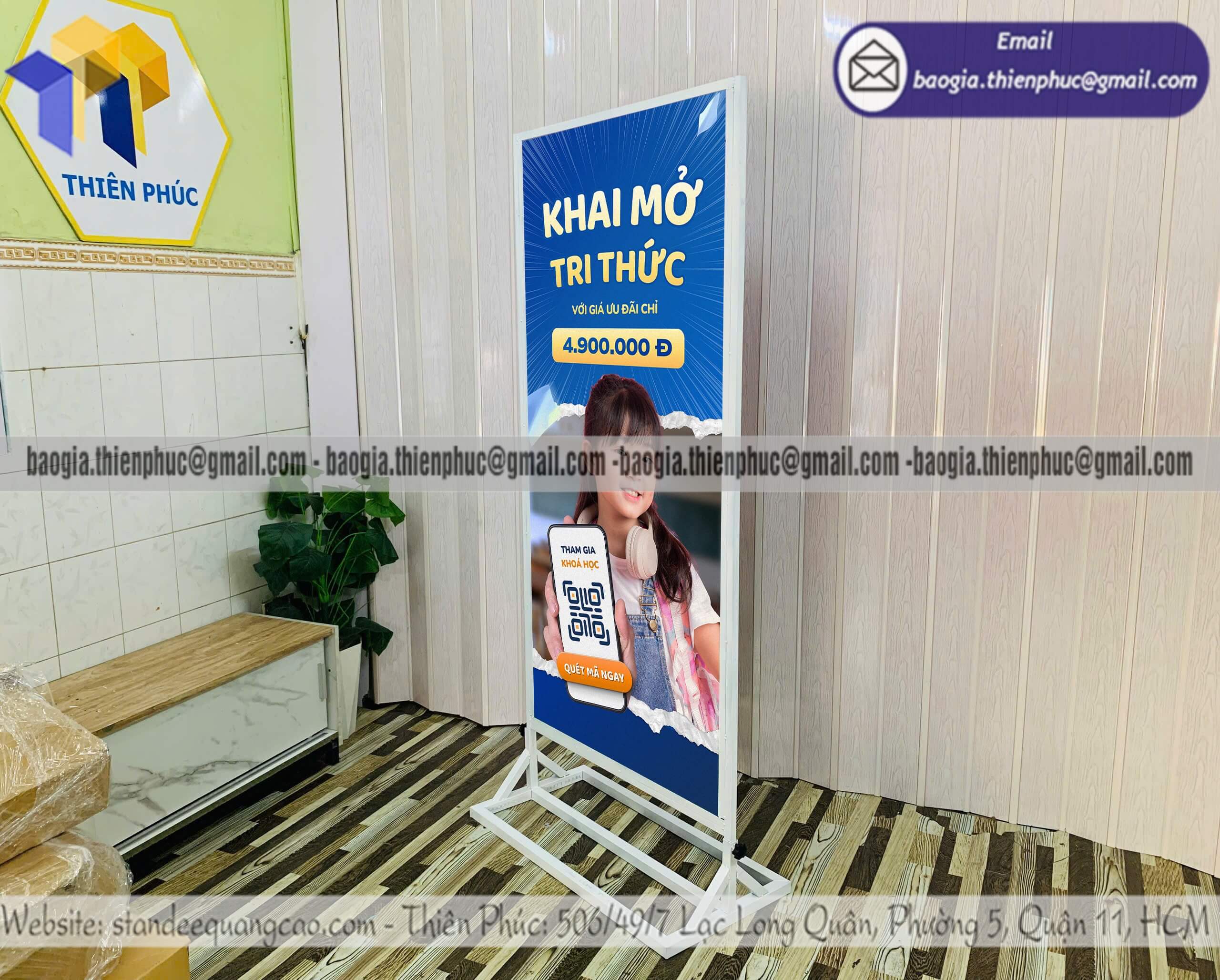 Khung bảng hiệu đứng bằng sắt in hình 2 mặt chịu gió giá rẻ tận gốc bán cho phòng khám nhà thuốc