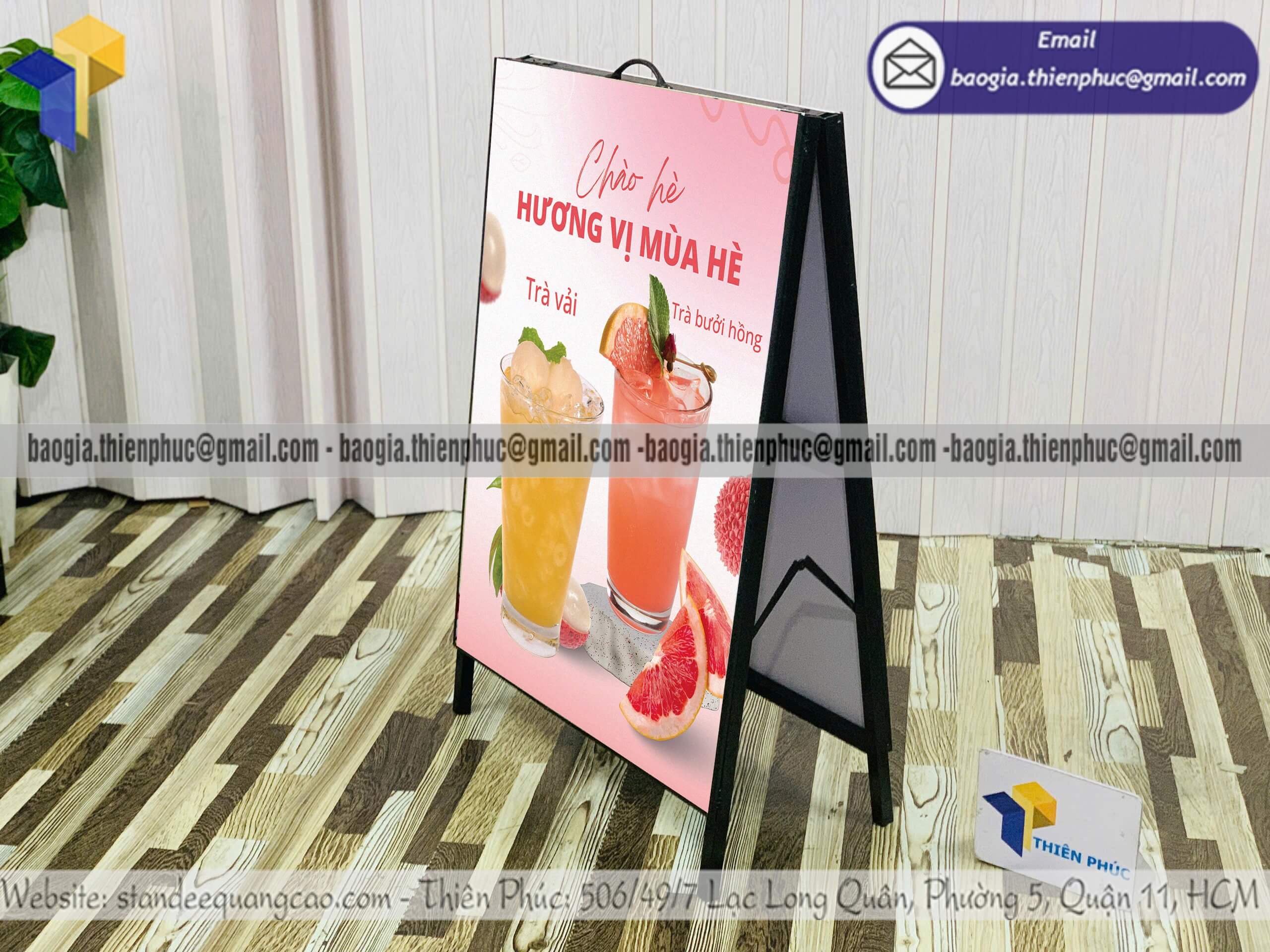 Khung standee A bằng sắt in hình sản phẩm giá rẻ gây sốt cần quảng bá hiệu quả