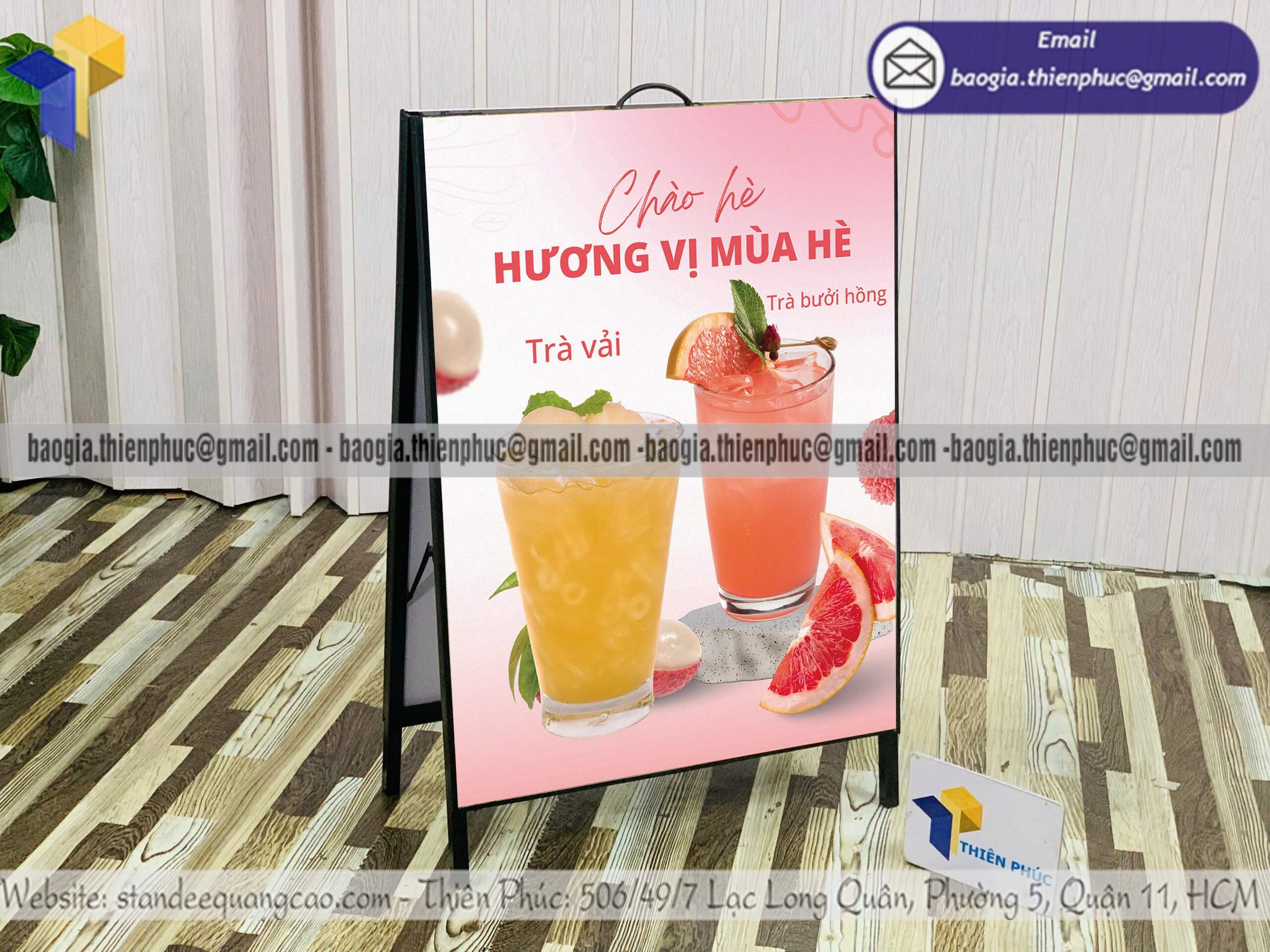 Khung standee A bằng sắt in hình sản phẩm giá rẻ giao hàng toàn quốc cho mọi ngành nghề