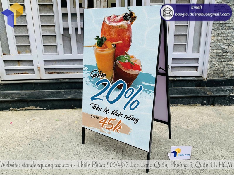 Khung Standee Chữ A Ngoài Trời Lấy Liền thiết kế tiện lợi