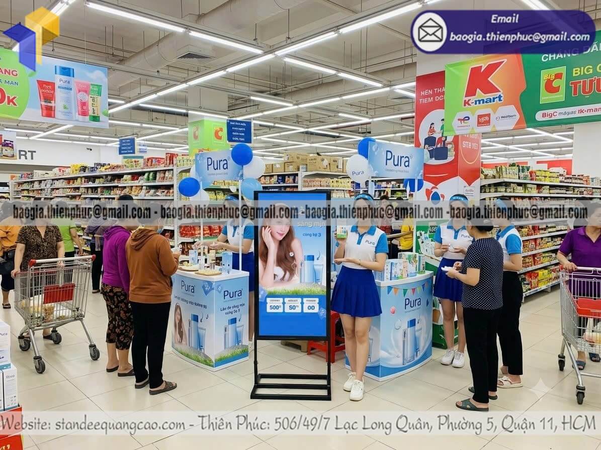 Khung standee sắt đứng hiển thị 2 mặt dùng sự kiện Khung standee sắt đứng hiển thị 2 mặt dùng sự kiện