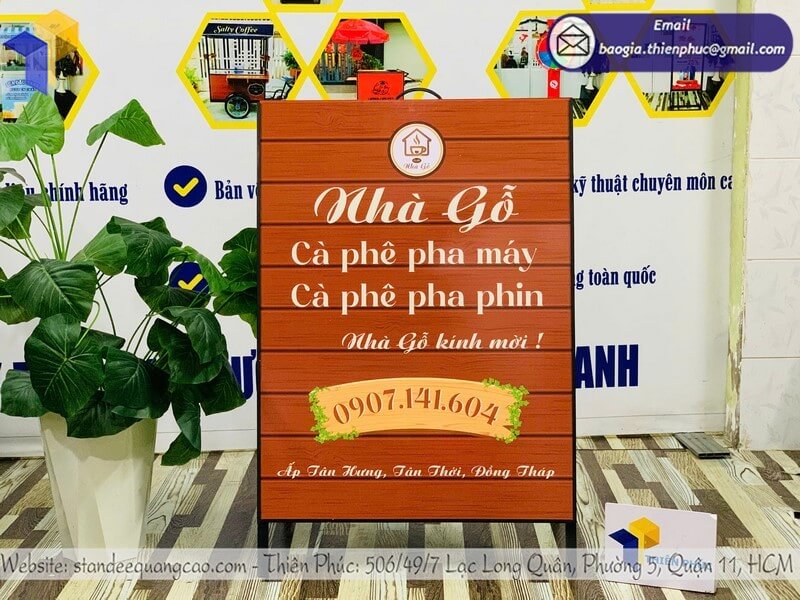 Khung standee sắt hai mặt chịu gió sơn tĩnh điện chống gỉ