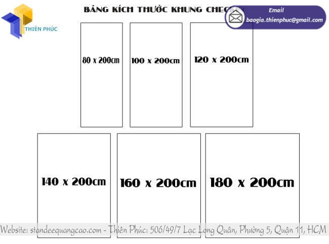 Kích thước khung check in sự kiện lớn, nhỏ đa dạng