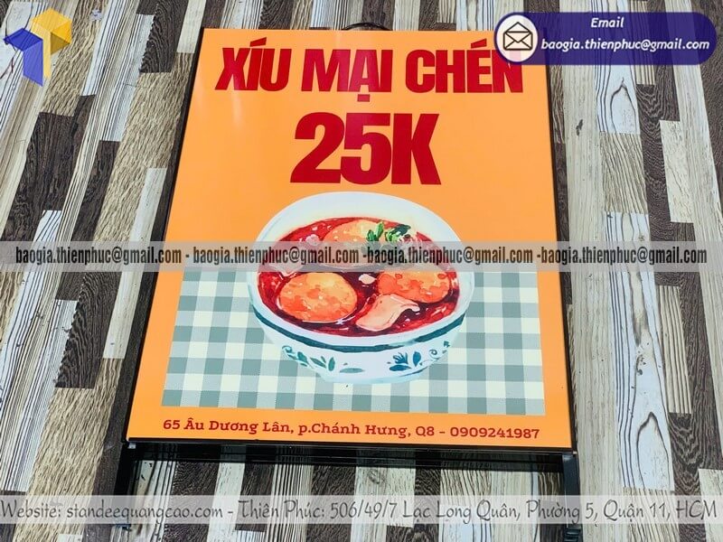 Mẫu bảng quảng cáo A bằng sắt cho quán ăn vỉa hè thiết kế menu đẹp hút mắt