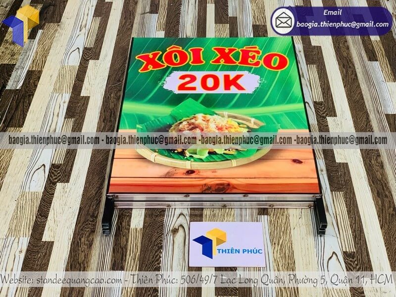 Mẫu bảng standee A chân sắt quảng cáo trên vỉa hè đẹp 500.000 trở lên