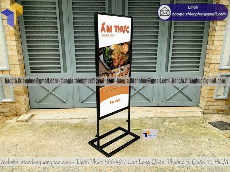 Mẫu bảng standee quảng cáo khung sắt để trên vỉa hè quảng cáo sản phẩm giá tốt