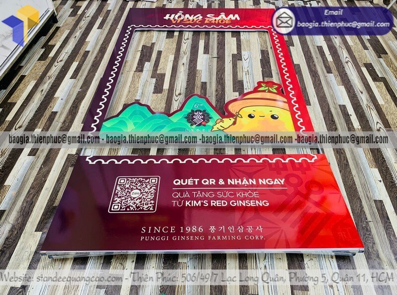 Mẫu khung check in formex lắp ráp cho sự kiện trực tiếp trung tâm thương mại khai trương