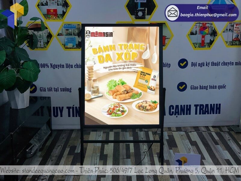 Mẫu khung tranh điện led siêu mỏng trước quán ăn đẹp Mẫu khung tranh điện led siêu mỏng trước quán ăn đẹp