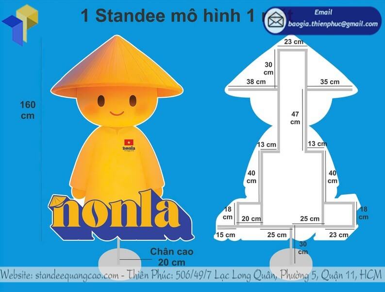 Mẫu Standee Mô Hình In 3D 1 Mặt độc đáo, nổi bật thương hiệu