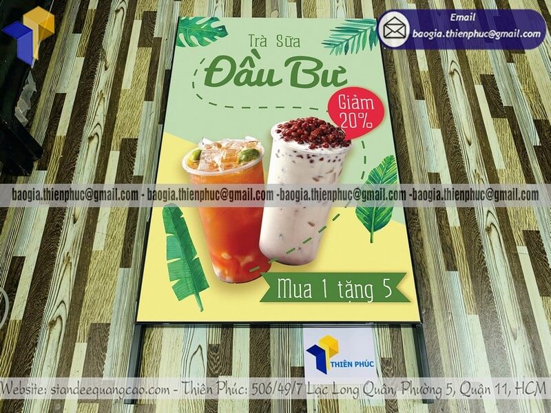 Mẫu standee quảng cáo chữ A di động in 2 mặt mới nhất chuyên dụng cho quảng cáo ngoài trời và trong nhà