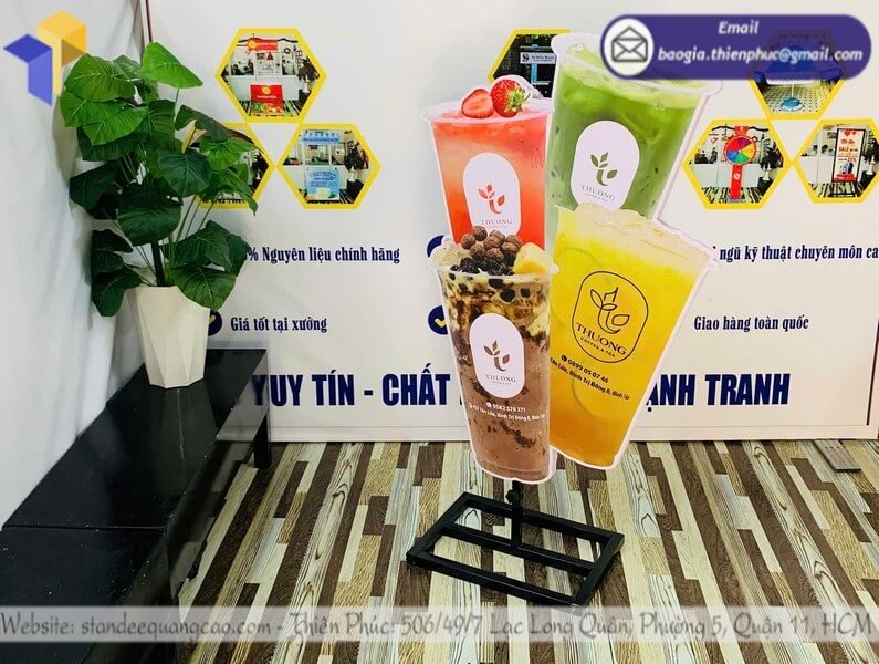 standee mockup 3D trà sữa 2025