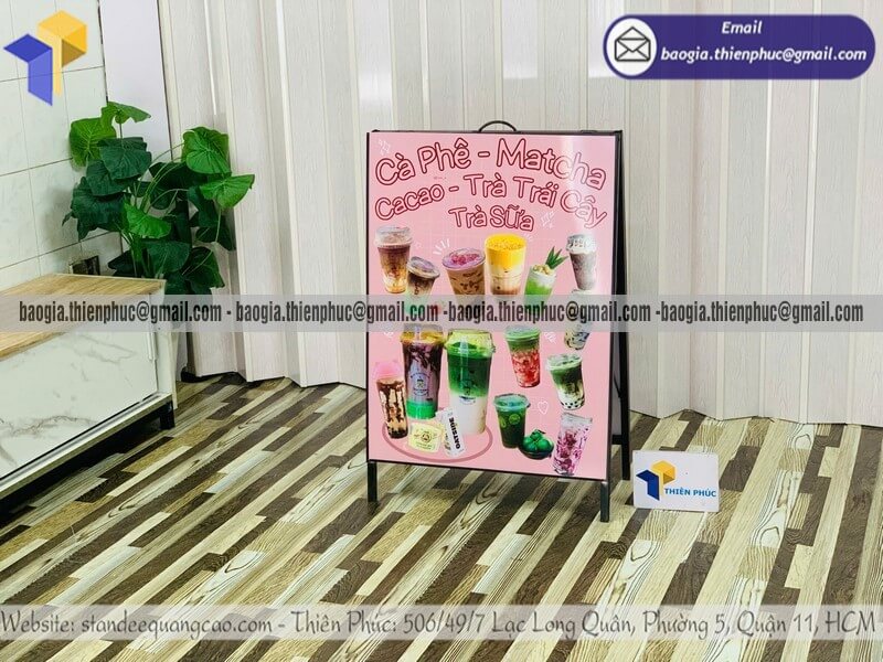Nơi in bảng hiệu chữ A bằng sắt gấp gọn hai mặt vỉa hè