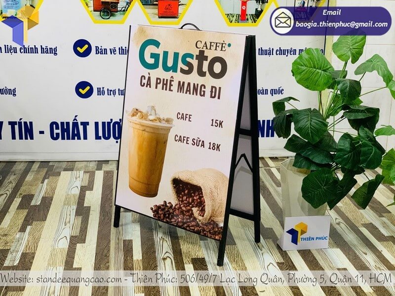 Nơi in bảng quảng cáo chữ A dựng 2 mặt giá rẻ phù hợp quán cafe, thời trang
