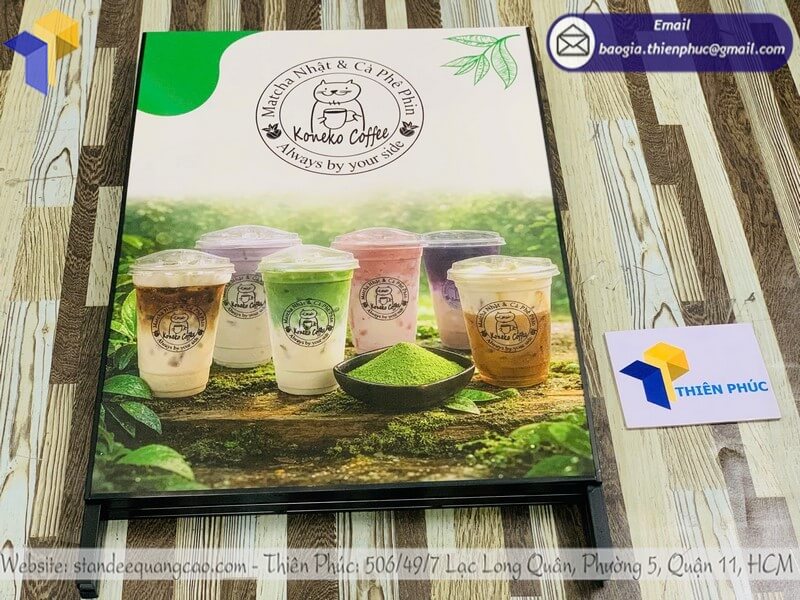 Nơi làm bảng standee chữ A di động ngoài trời rẻ cho cửa hàng siêu thị nhà hàng