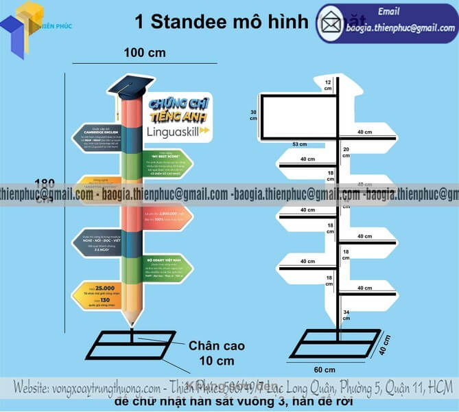 Nơi làm standee mô hình sản phẩm một mặt cho sự kiện doanh nghiệp cá nhân bán ở showroom