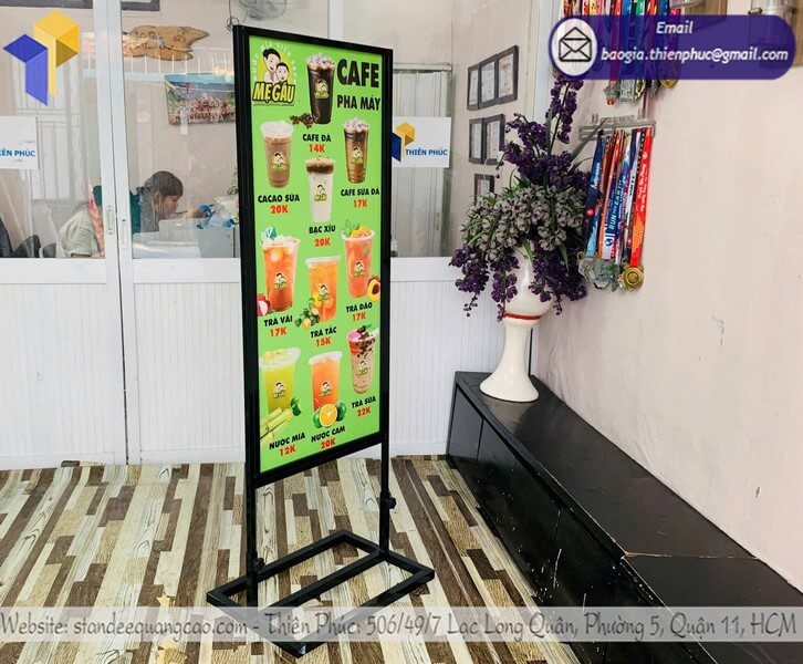 standee bảng quảng cáo đứng quán cafe mới nhất 2025