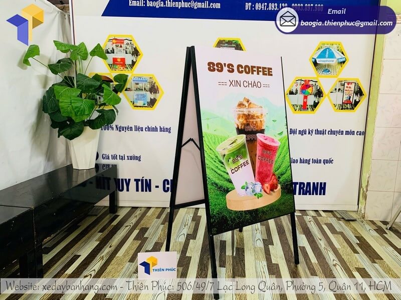 Standee chữ A ngoài trời chống gió, phù hợp sự kiện và quảng cáo
