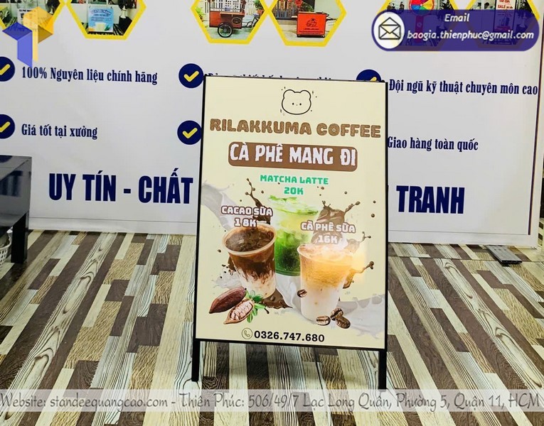 standee gấp gọn chữ A giá xưởng