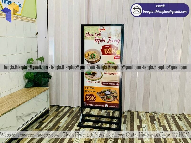 Standee giới thiệu menu đứng vỉa hè khung sắt Standee giới thiệu menu đứng vỉa hè khung sắt