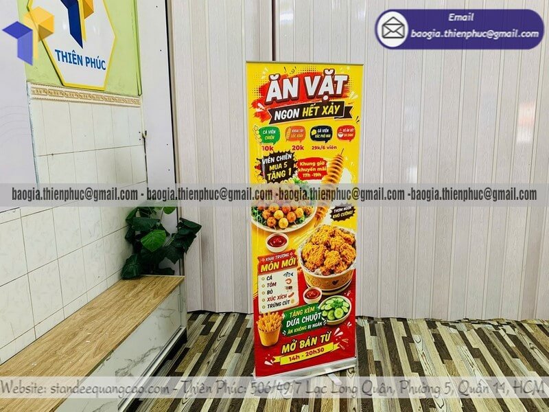 Standee kéo cuốn nhôm in poster theo yêu cầu thêm đãi cho doanh nghiệp giá sỉ