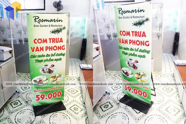 Sản xuất standee khung sắt