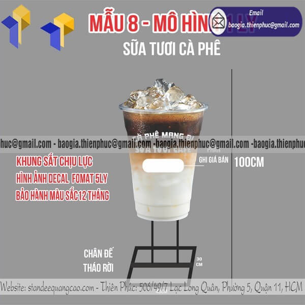 Standee mô hình ly cafe bằng 3D có sẵn giá rẻ cho chủ shop bán đồ uống ở cac tỉnh thành