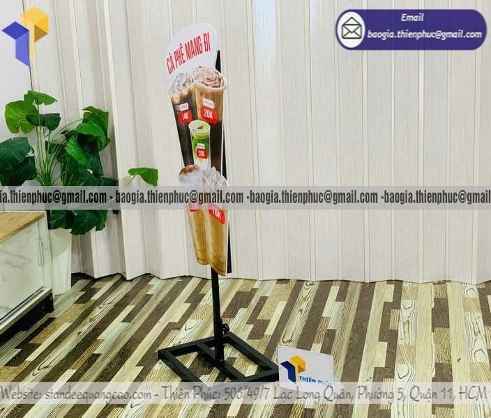 Standee mockup ly cafe đá take away 1 mặt đẹp đặt hàng nhanh giá ưu đãi
