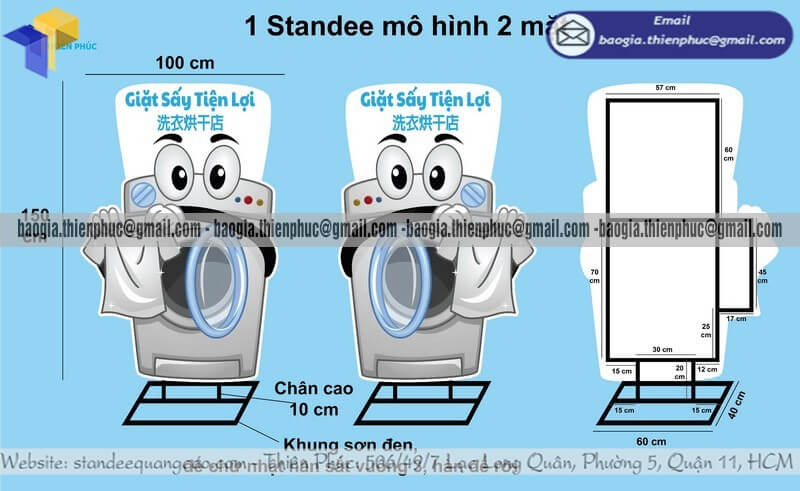 Standee mockup sản phẩm hai mặt cho cửa hàng in 3D in ấn trong nhà và ngoài trời