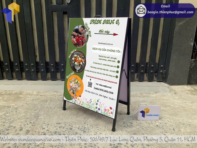 Standee quảng cáo chữ A 2 mặt chống gió mẫu mới 2025 độc đáo