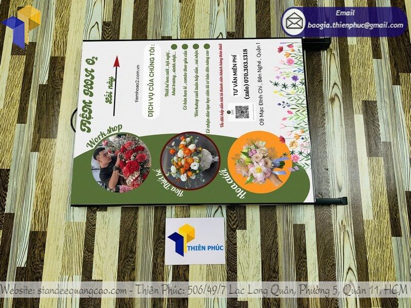 Standee quảng cáo chữ A 2 mặt chống gió mini nhỏ gọn, giá tốt