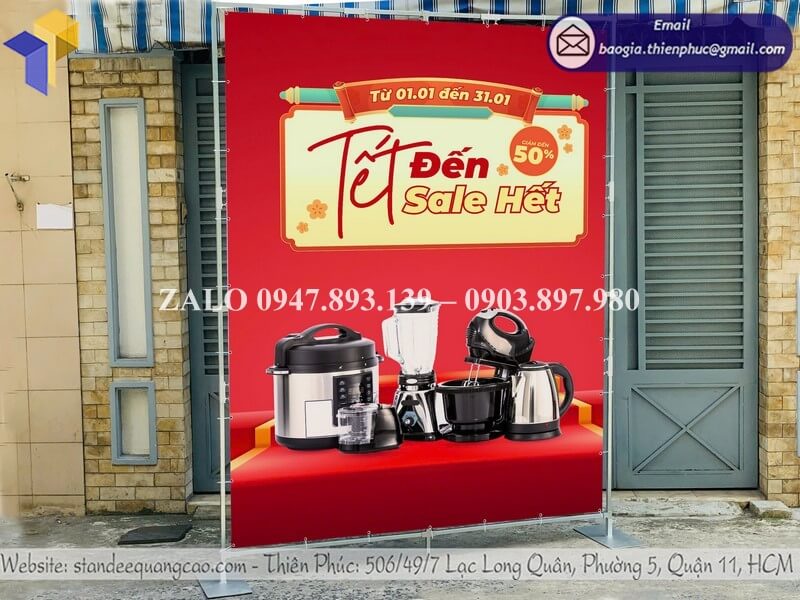 Thiết kế backdrop di động sự kiện dịp tết ngoài trời đẹp phục vụ check in chụp hình