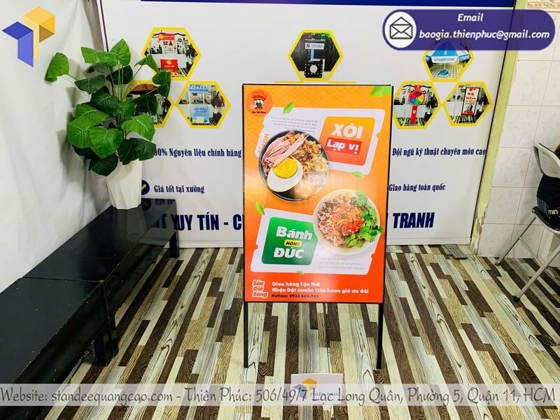 Hình ảnh mẫu bảng chữ A 2 mặt được sản xuất tại xưởng