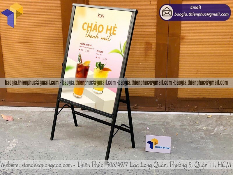 Thiết kế bảng đèn led siêu mỏng 1 mặt cho quán nước độc lạ hút mắt người xem