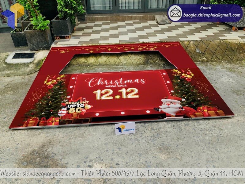 Thiết kế khung check in lễ giáng sinh formex đẹp gia công sự kiện, shop