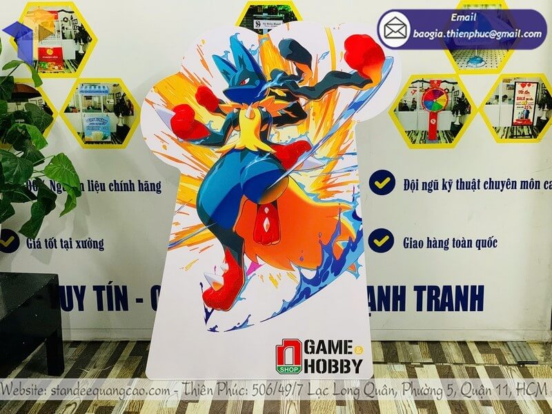 Thiết kế standee mô hình sản phẩm nhân vật game thương hiệu quảng cáo
