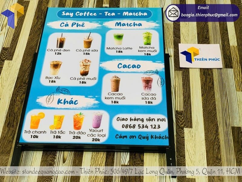 Xưởng in bảng standee 1 mặt chất lượng cao in logo, giao nhanh