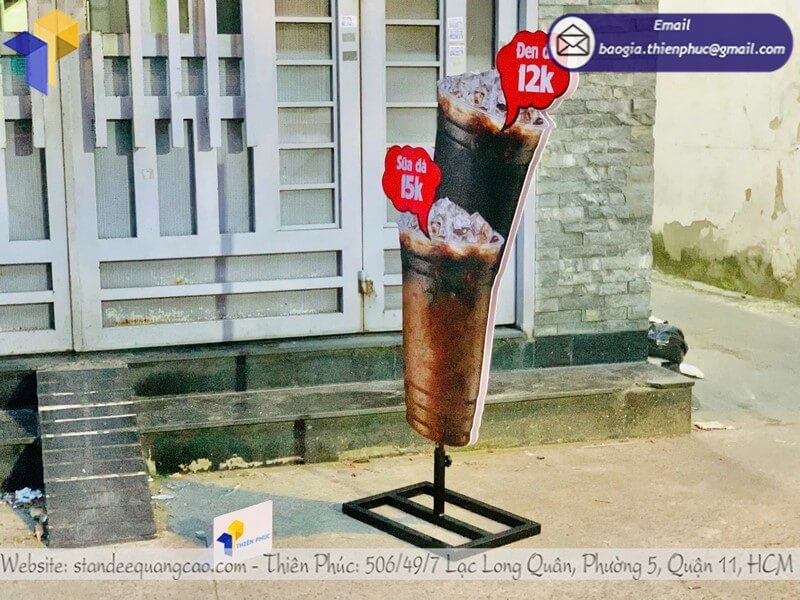 Xưởng in standee mô hình cafe đá in 3D theo yêu cầu sử dụng làm quảng cáo check in