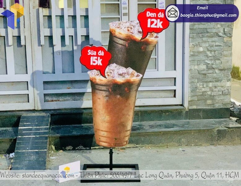 Xưởng in standee mô hình cafe đá in 3D theo yêu cầu