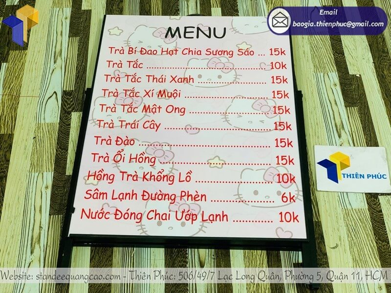 Xưởng sản xuất bảng standee 1 mặt đẹp quảng cáo mini nhỏ gọn