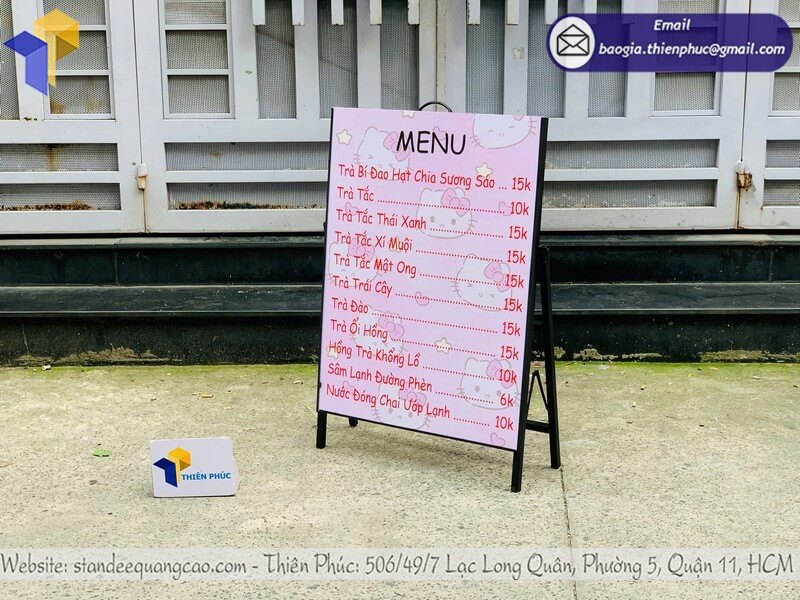 Xưởng sản xuất bảng standee 1 mặt đẹp chất lượng cao uy tín