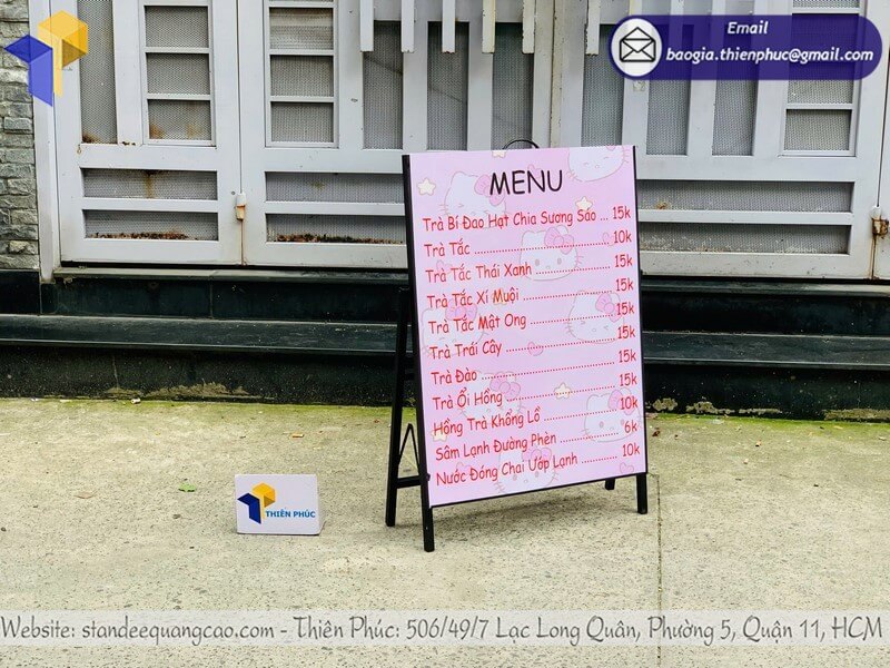 Xưởng sản xuất bảng standee 1 mặt đẹp quảng cáo giá rẻ uy tín