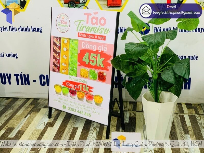 Xưởng sản xuất bảng standee 1 mặt theo yêu cầu tiêu biểu