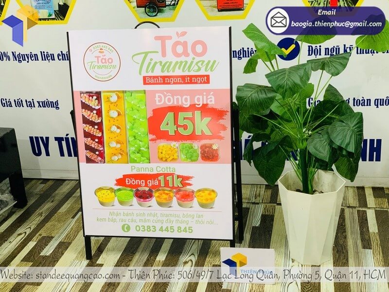 Xưởng sản xuất bảng standee 1 mặt theo yêu cầu