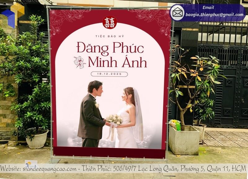 Xưởng sản xuất mẫu backdrop di động cho tiệc cưới cho cô dâu chú rể tại TPHCM