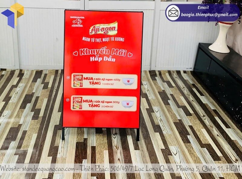 xưởng sản xuất standee chữ A đặt ngoài trời HCM